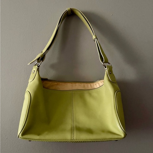 Elegant Lime Green Leather Structured Shoulder Handbag Bag Medium - Picture 2 of 15